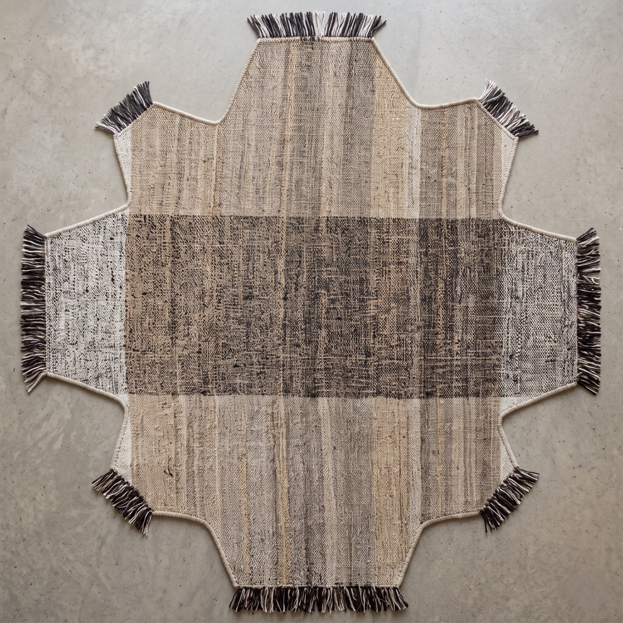 Hexagon Carpet — Geometric Honeycomb | Paliram Carpets Custom Weave Mirzapur