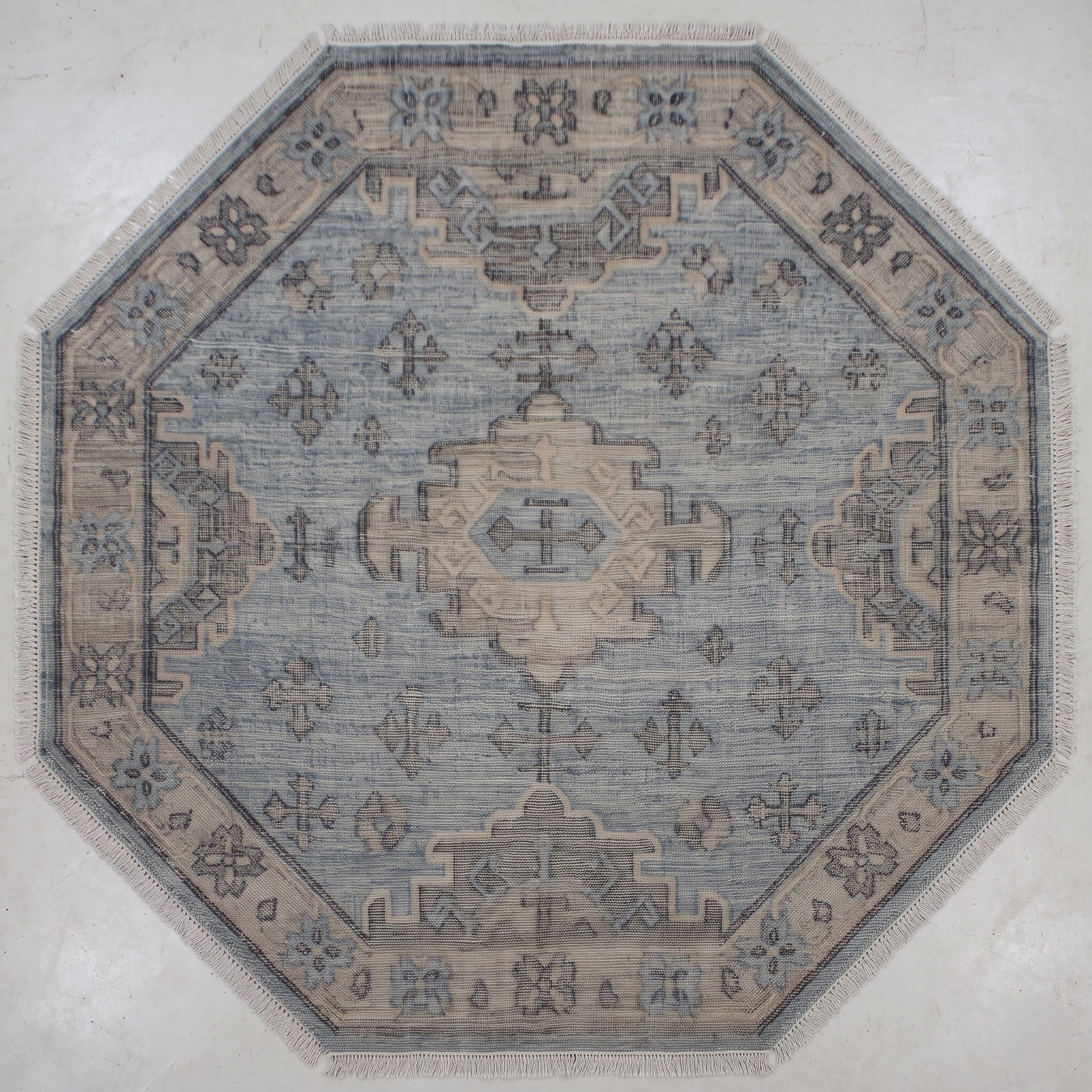 Hexagon Carpet — Geometric Honeycomb | Paliram Carpets Custom Weave Mirzapur