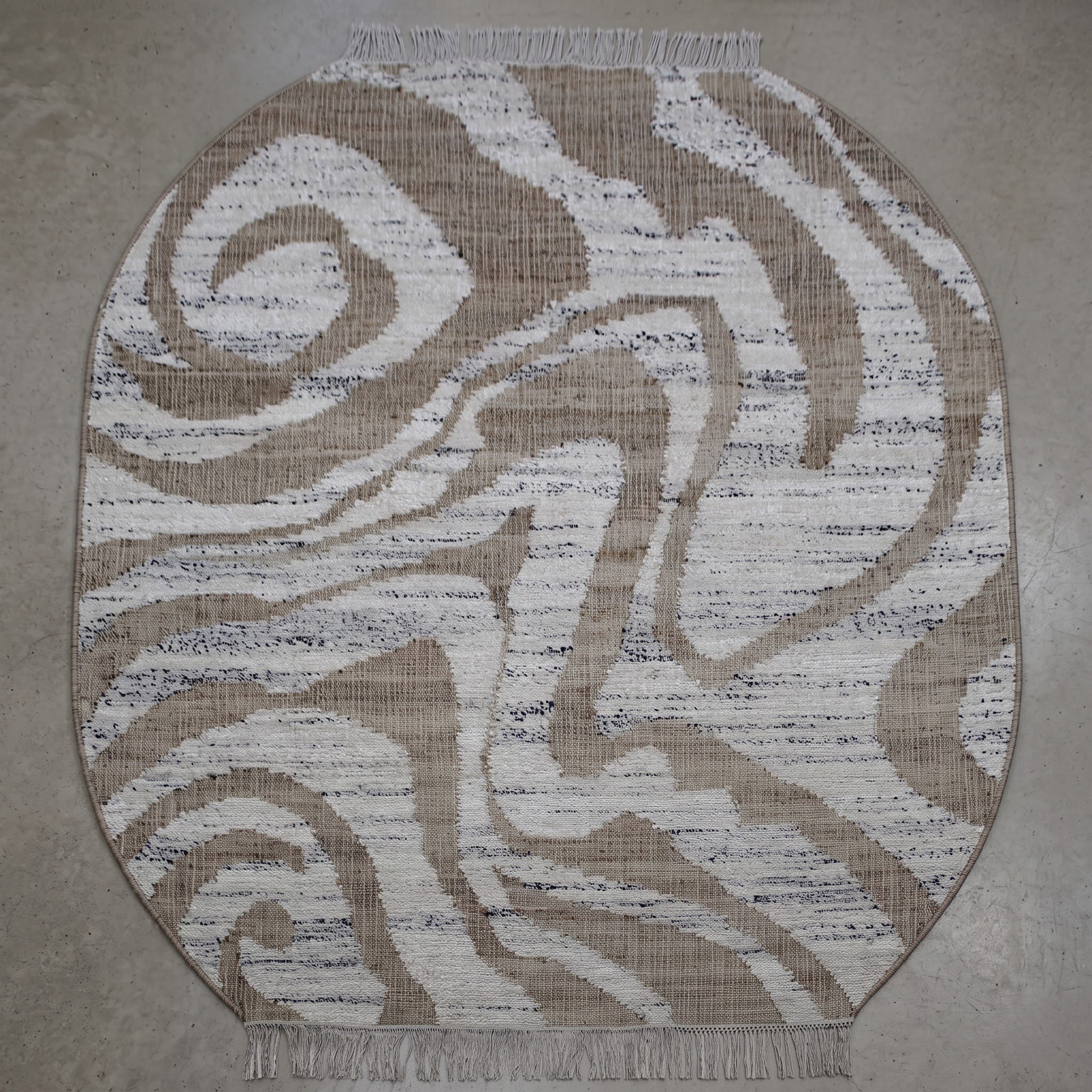 Round Carpet — Circular Scallop Mandala | Paliram Carpets Custom Weave Mirzapur