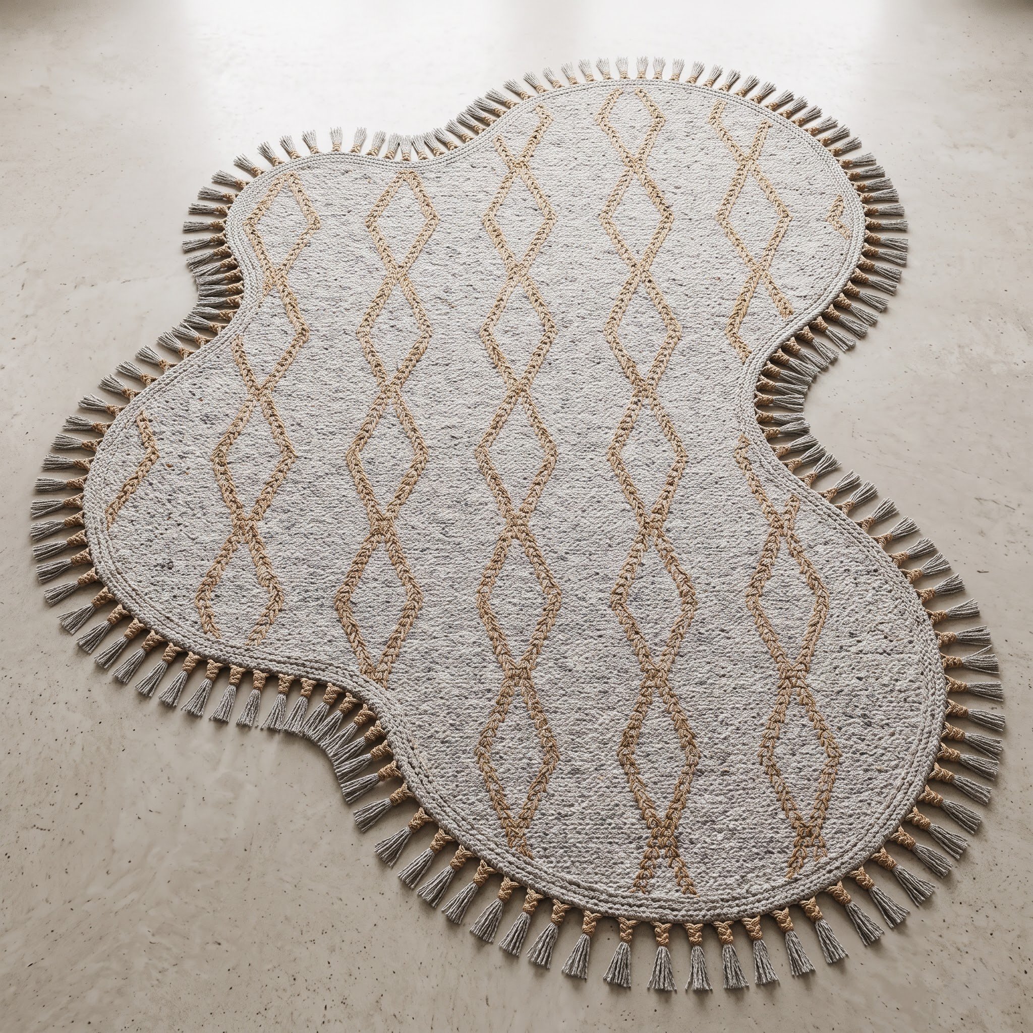 Round Carpet — Circular Scallop Mandala | Paliram Carpets Custom Weave Mirzapur