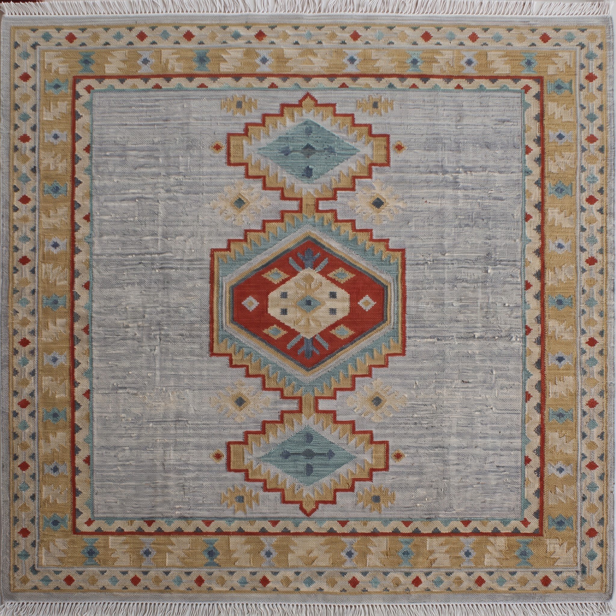 Round Carpet — Circular Scallop Mandala | Paliram Carpets Custom Weave Mirzapur