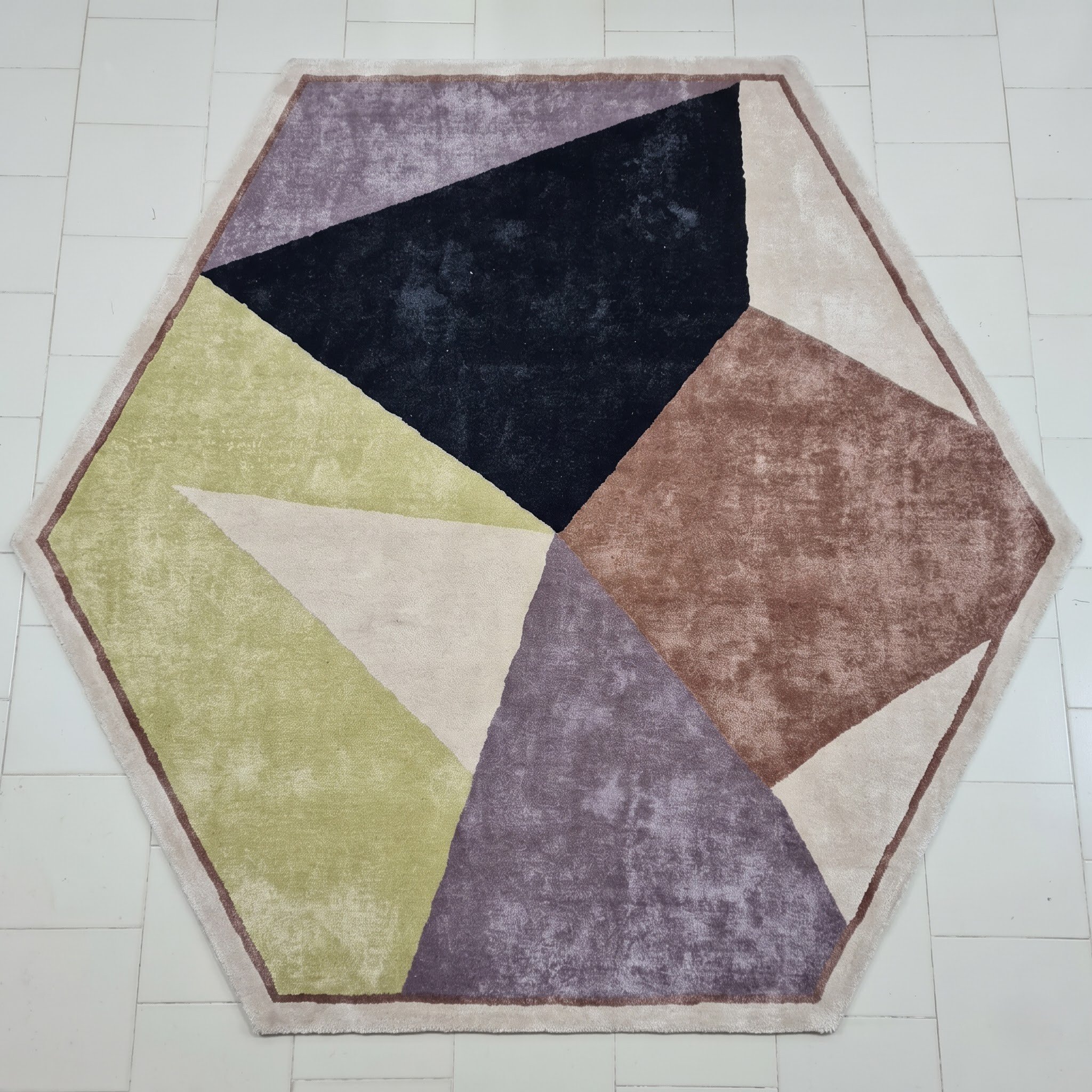 Round Carpet — Circular Scallop Mandala | Paliram Carpets Custom Weave Mirzapur