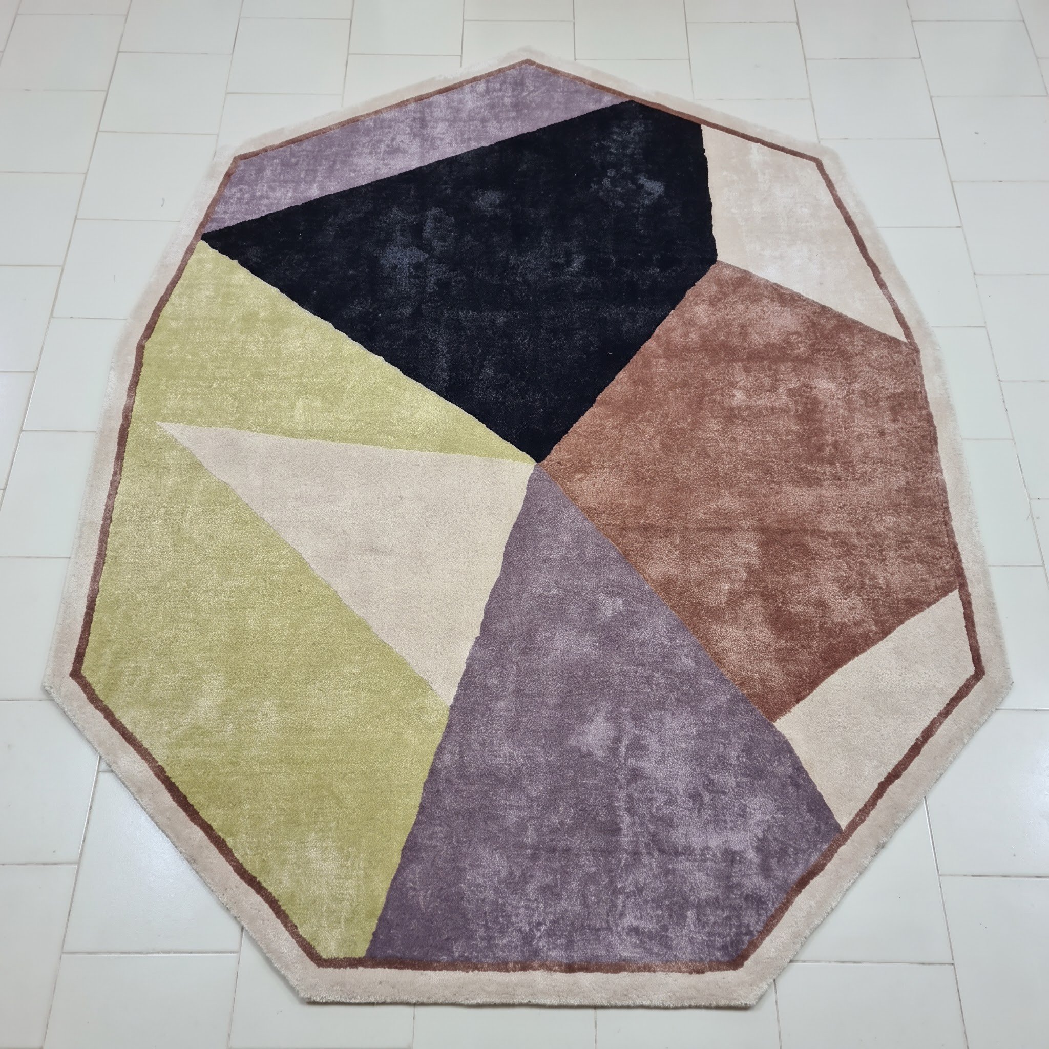 Round Carpet — Circular Scallop Mandala | Paliram Carpets Custom Weave Mirzapur