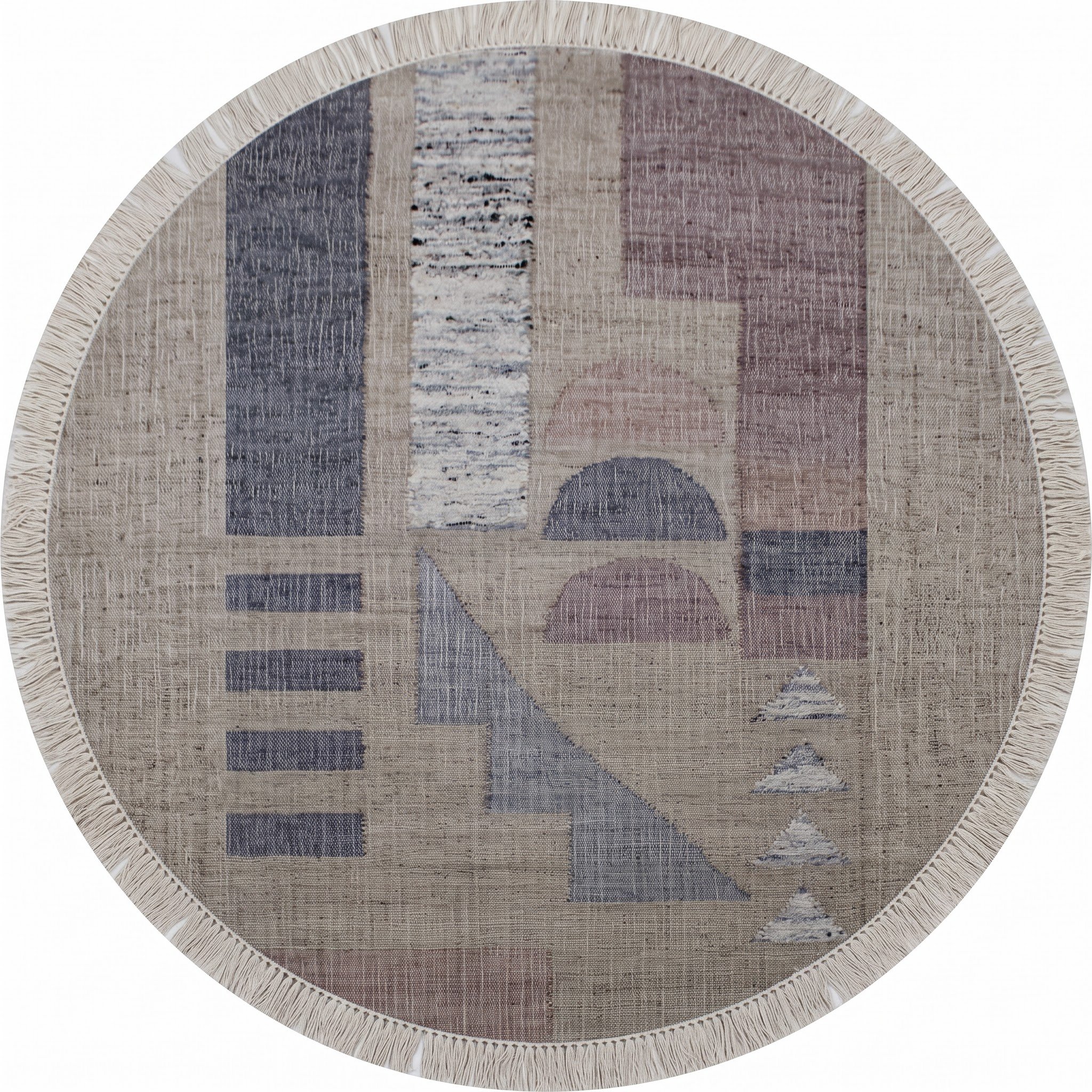 Round Carpet — Circular Scallop Mandala | Paliram Carpets Custom Weave Mirzapur