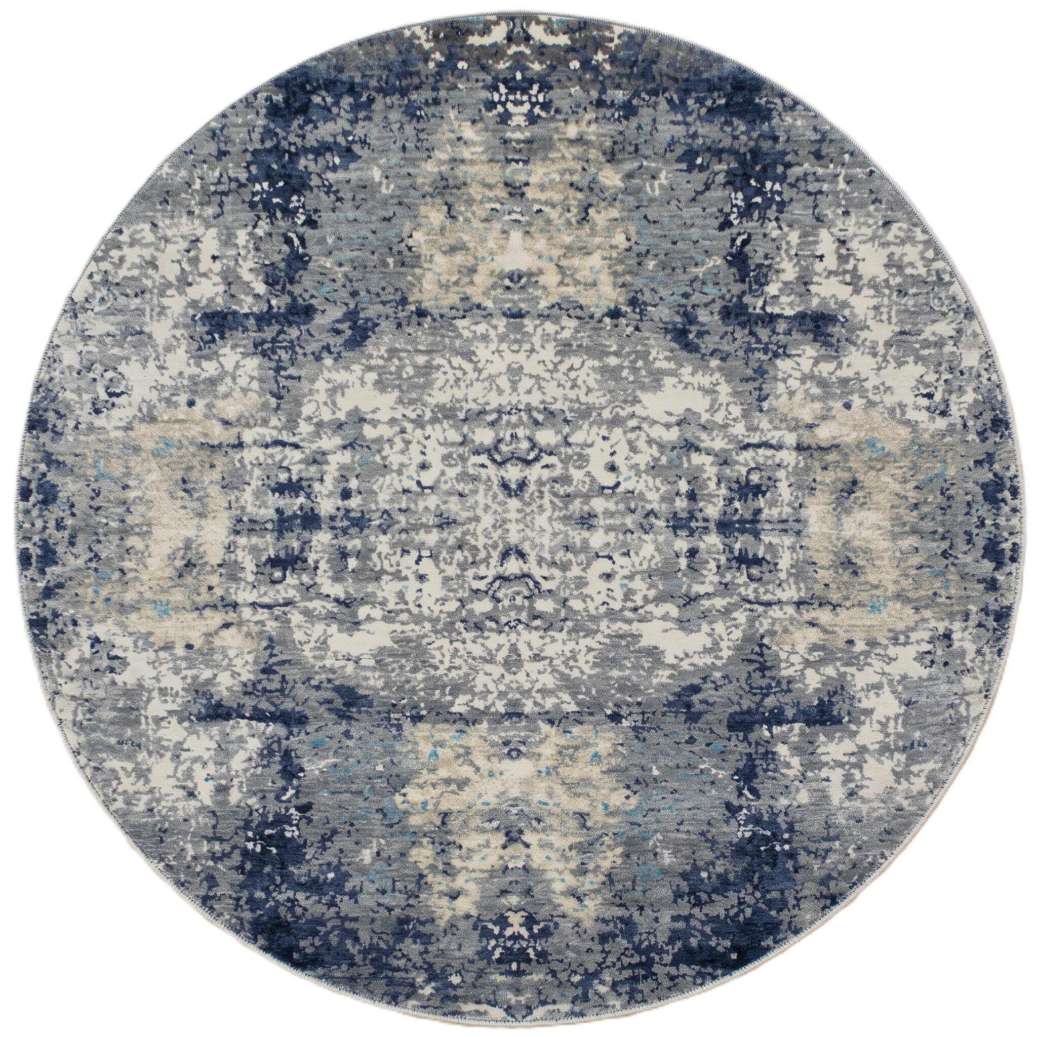 Round Carpet — Circular Scallop Mandala | Paliram Carpets Custom Weave Mirzapur