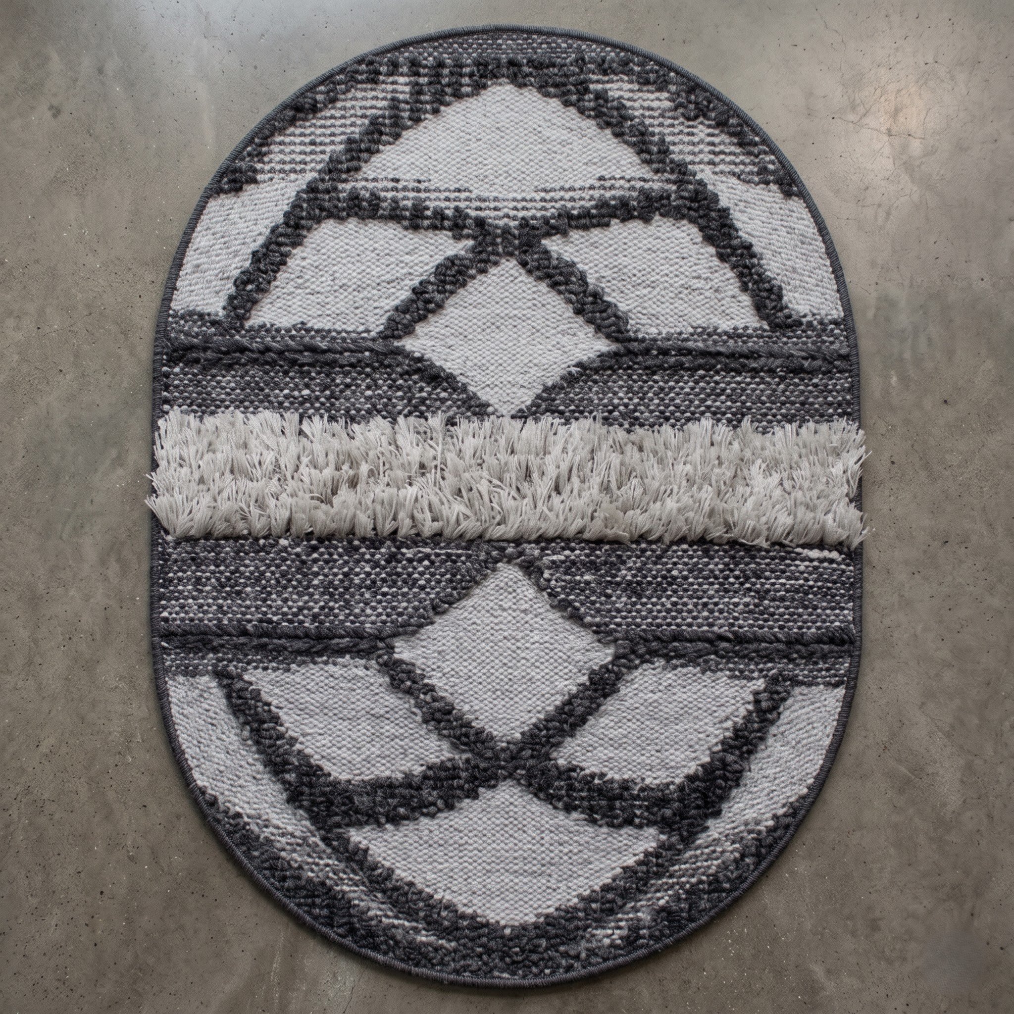 Square Carpet — Geometric Grid Border | Paliram Carpets Custom Weave Mirzapur