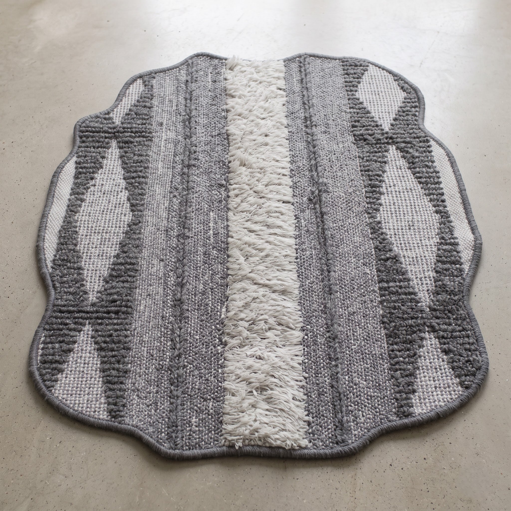Square Carpet — Geometric Grid Border | Paliram Carpets Custom Weave Mirzapur