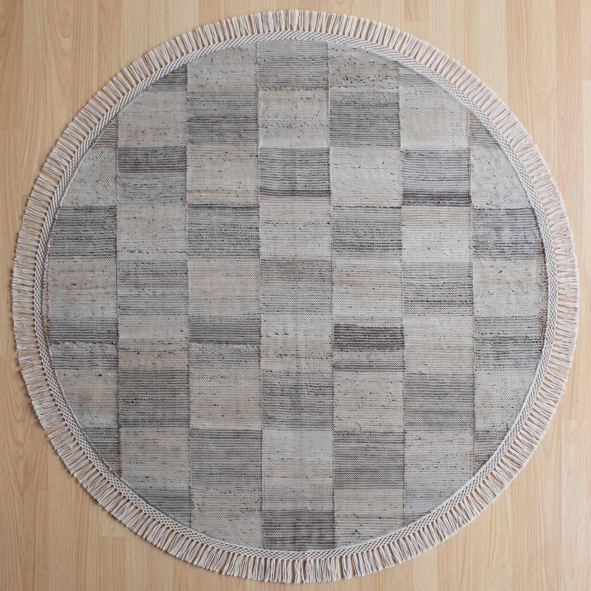 Square Carpet — Geometric Grid Border | Paliram Carpets Custom Weave Mirzapur