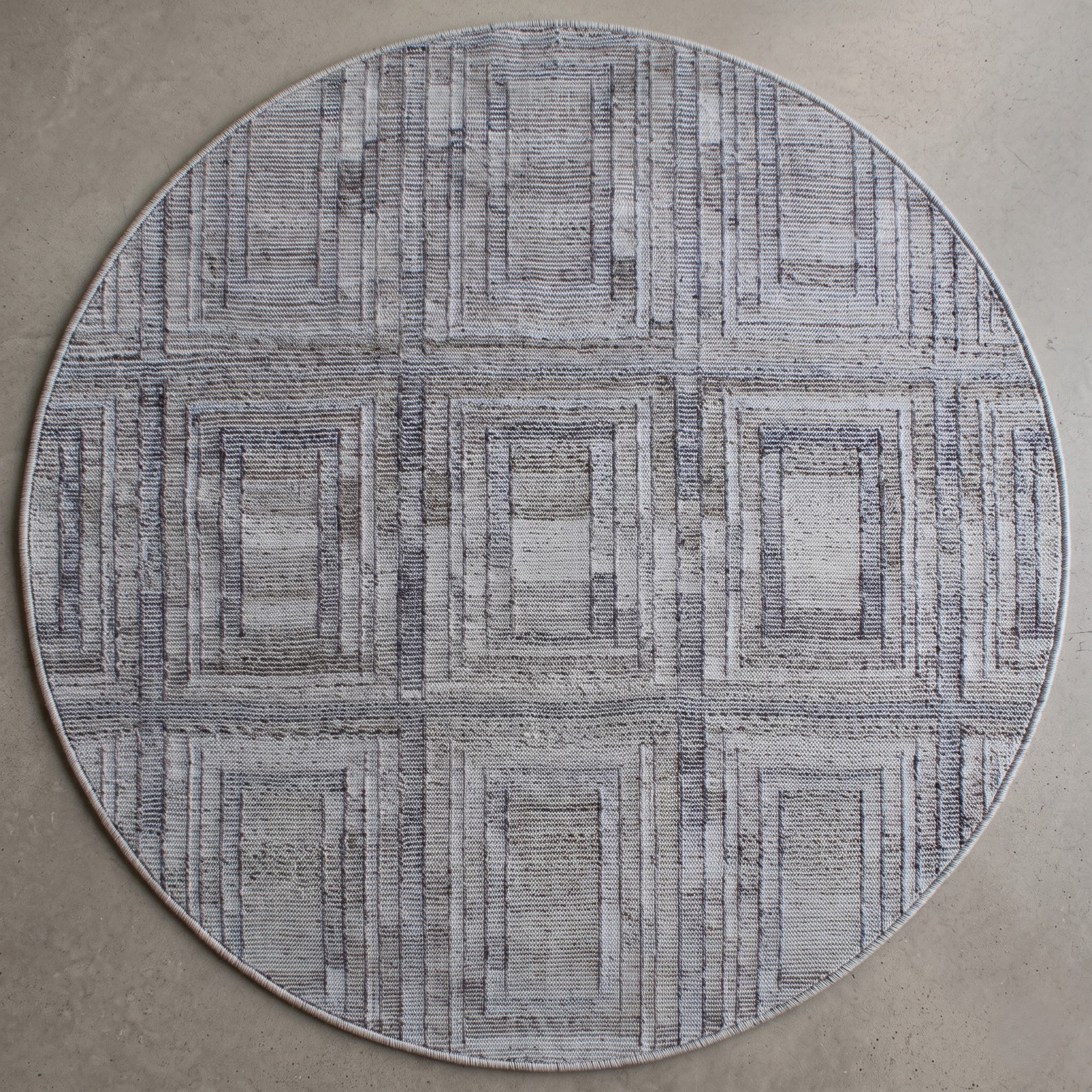 Square Carpet — Geometric Grid Border | Paliram Carpets Custom Weave Mirzapur