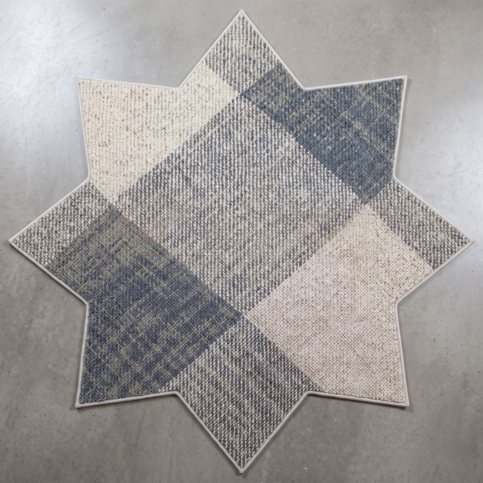 Square Carpet — Geometric Grid Border | Paliram Carpets Custom Weave Mirzapur