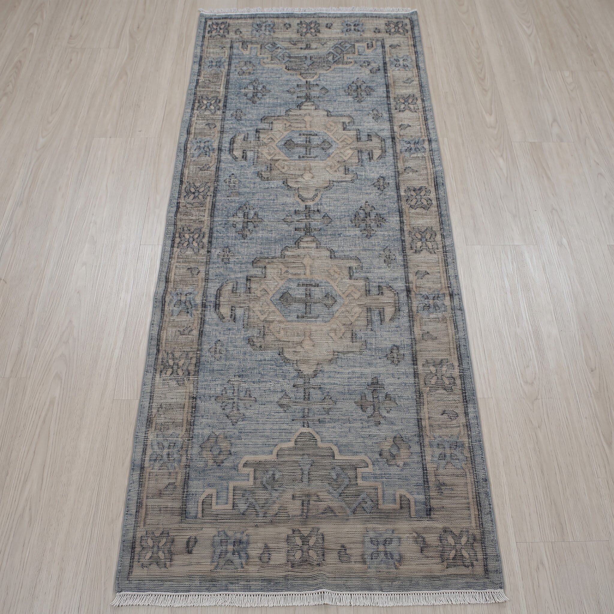 Square Carpet — Geometric Grid Border | Paliram Carpets Custom Weave Mirzapur